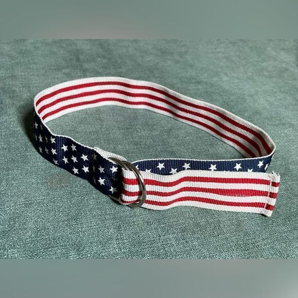 🔥❤️🔥 25” USA Stars & Stripes Patriotic Belt Unisex Double Loop Buckle EPC - Picture 9 of 11